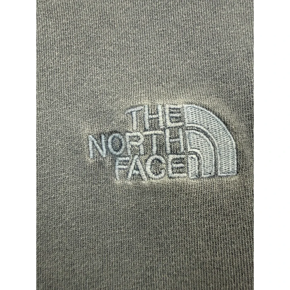 The North Face Mens L Full Zip Hoodie Blue Mountain Graphic Logo Sweatshirt Fade